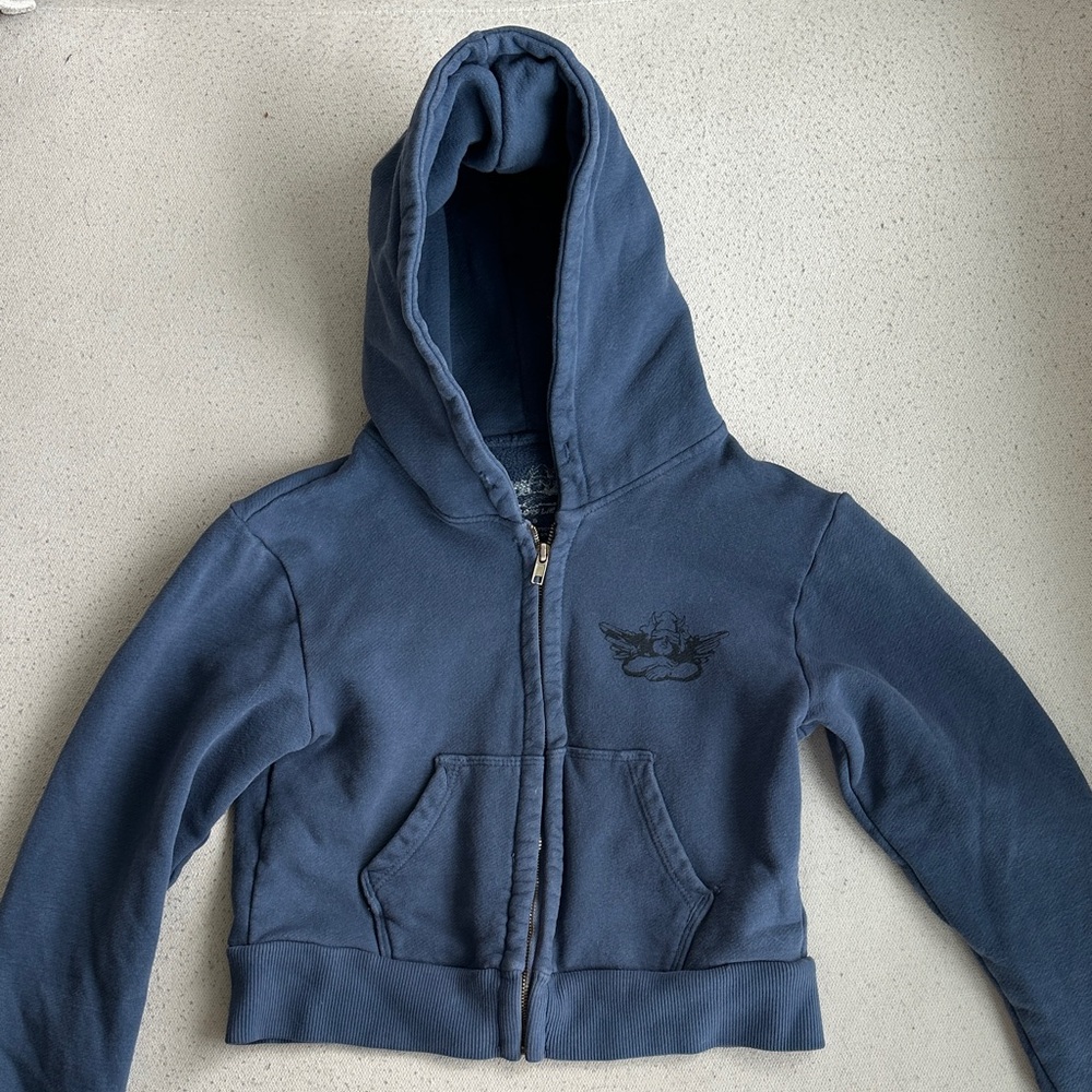 Boys Lie Cropped Blue Hoodie